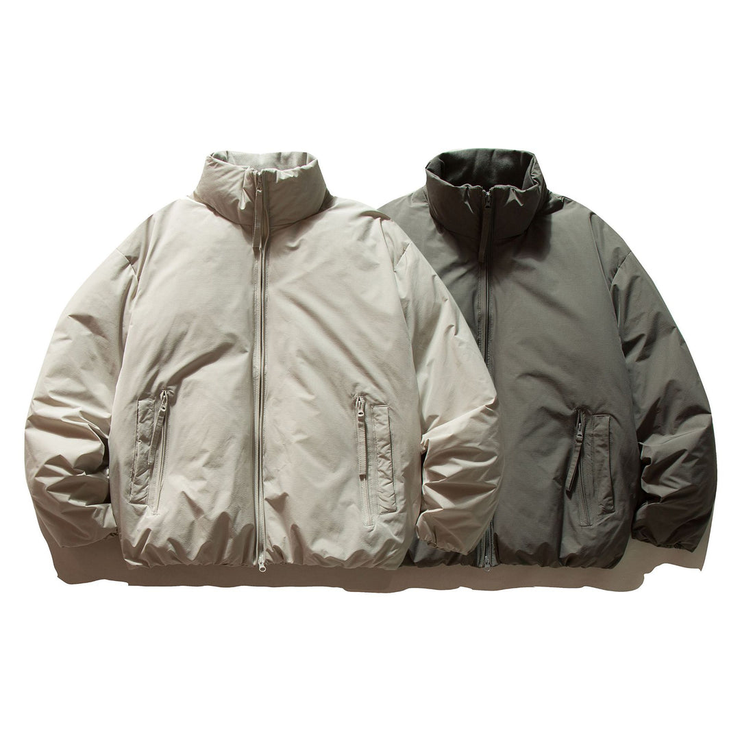 Unisex Kurz geschnittene Boxy-Isolationsjacke mit hohem Stehkragen und Reißverschluss-Taschen Shop Nory