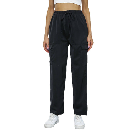 Damen Cargo-Hose mit Tunnelzug, geradem Bein und aufgesetzten Taschen Shop Nory