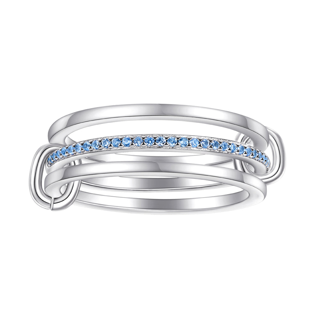 Damen Ring mit geschwungenem Design und funkelnden Zirkonia-Elementen Shop Nory