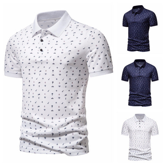 Herren Polohemd mit stilvollem Allover-Muster