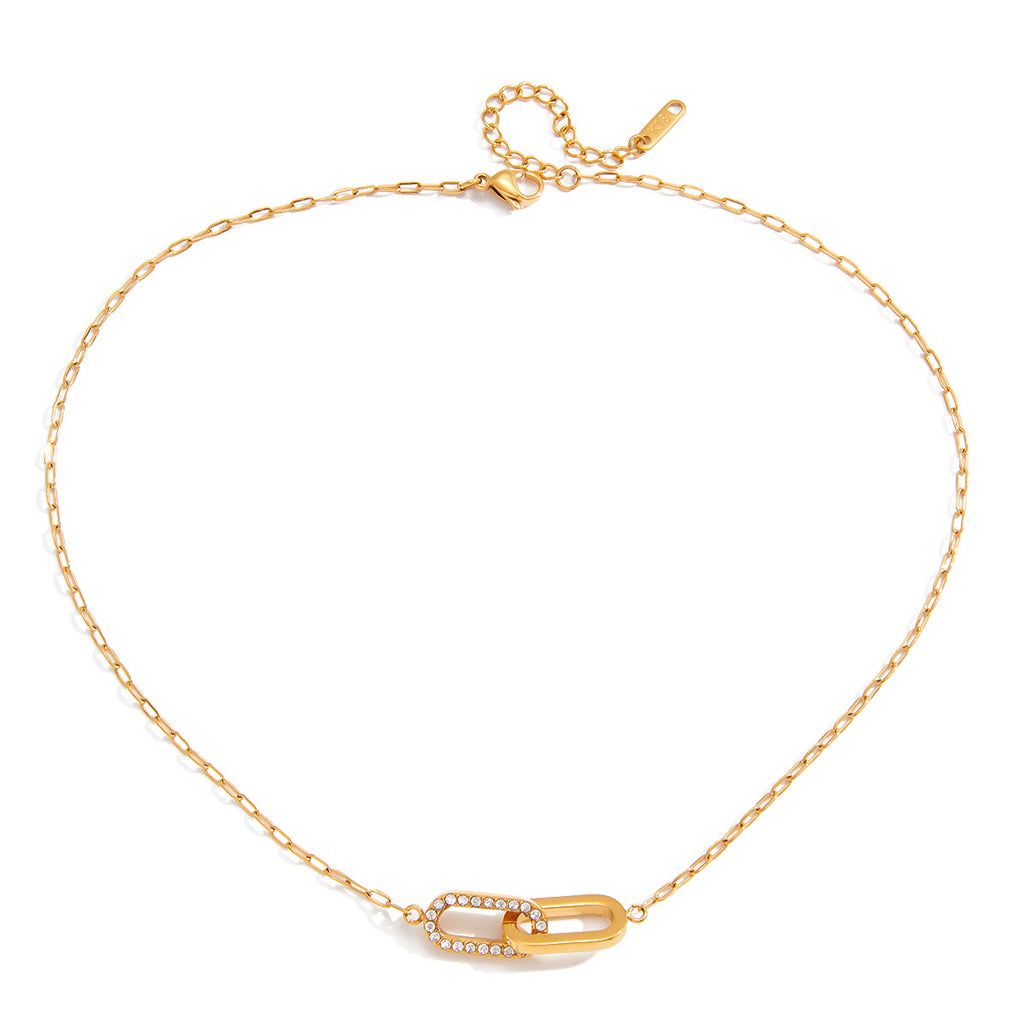 Damen Halskette mit elegantem V-Design und funkelnden Zirkonia-Akzenten Shop Nory