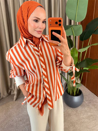 Orange gestreift