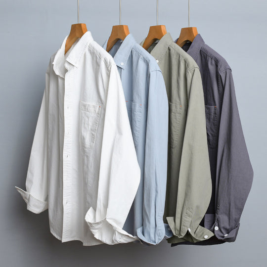 Herren Leichtes Baumwoll-Overshirt im Hemdjacken-Stil mit Brusttasche und Button-Down-Kragen Shop Nory