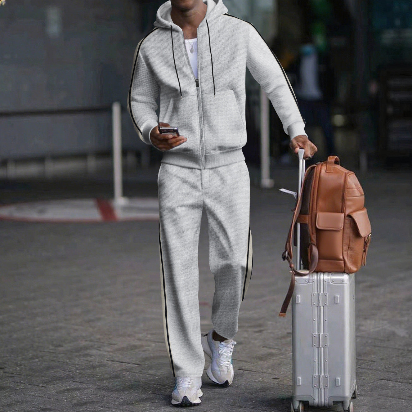 Herren Sportlicher Zweiteiliger Jogginganzug mit modernem Schnitt und praktischen Taschen