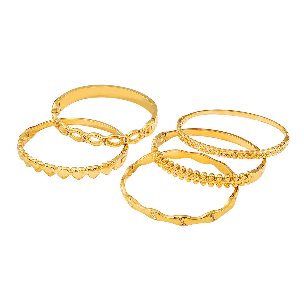 Damen Elegante Strukturierte Armreif Armband Shop Nory