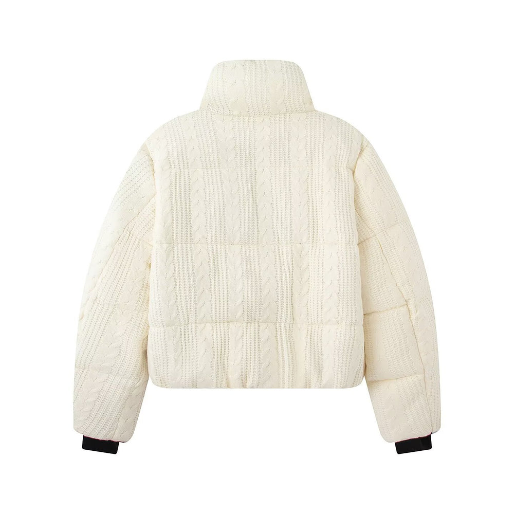 Damen Steppjacke mit Zopfmuster und Stehkragen Shop Nory