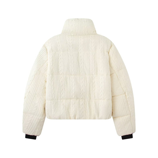 Damen Steppjacke mit Zopfmuster und Stehkragen Shop Nory