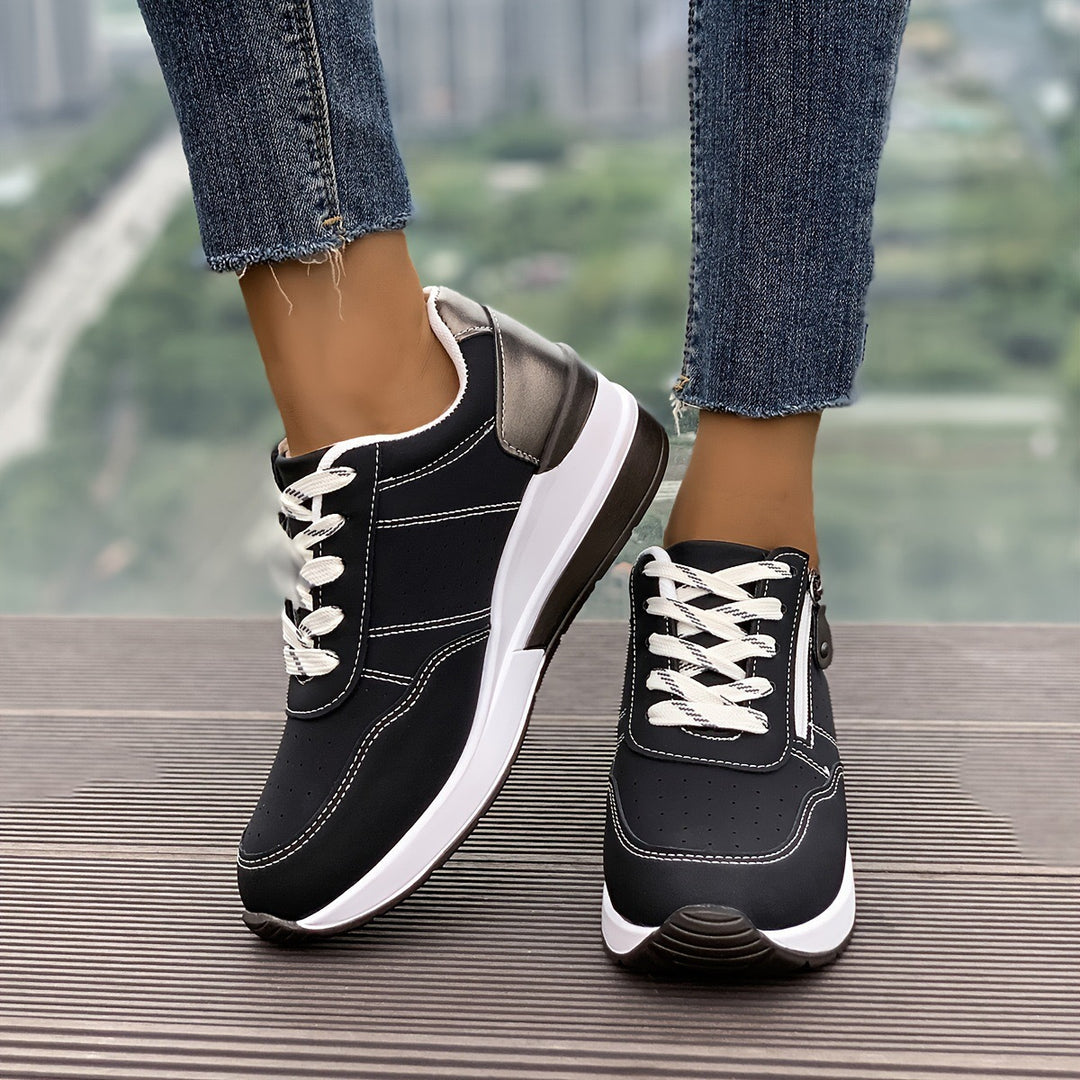 Damen Komfort-Keil-Sneaker mit seitlichem Zipper und dämpfender Plateau-Sohle Shop Nory