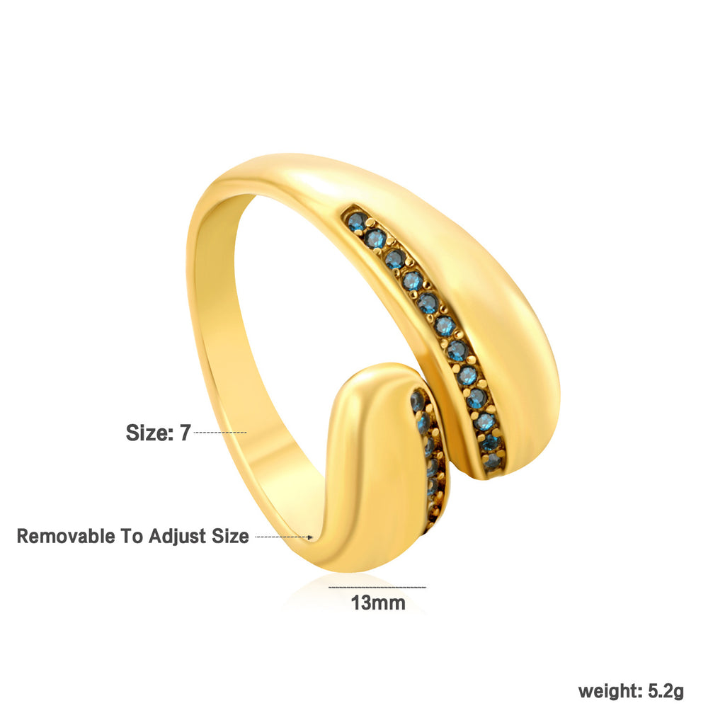 Damen Verstellbarer Ring mit glitzernden Zirkonia und modernen Grüntönen Shop Nory
