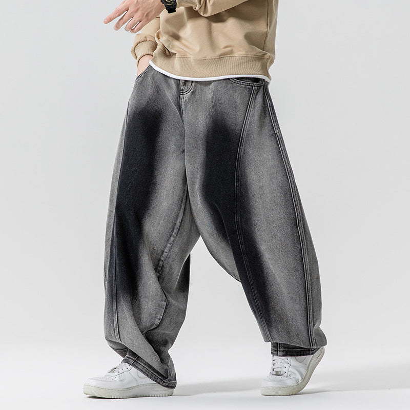 Herren Weite Paneel‑Denimhose mit Ballonbeinen und tiefem Schritt Shop Nory