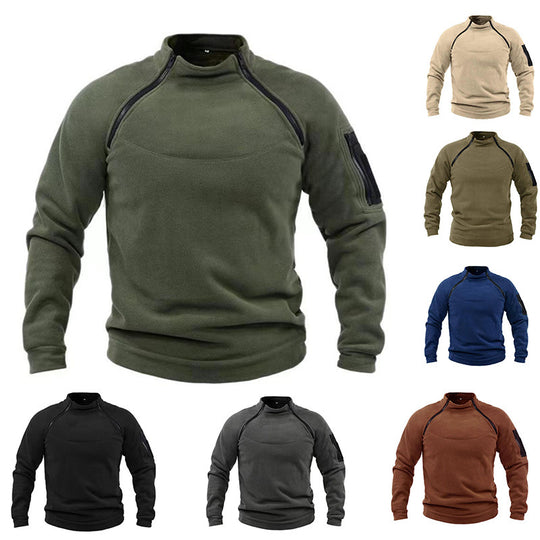 Herren Utility-Sweatshirt mit Schulter-Reißverschlüssen und Ärmeltasche Shop Nory