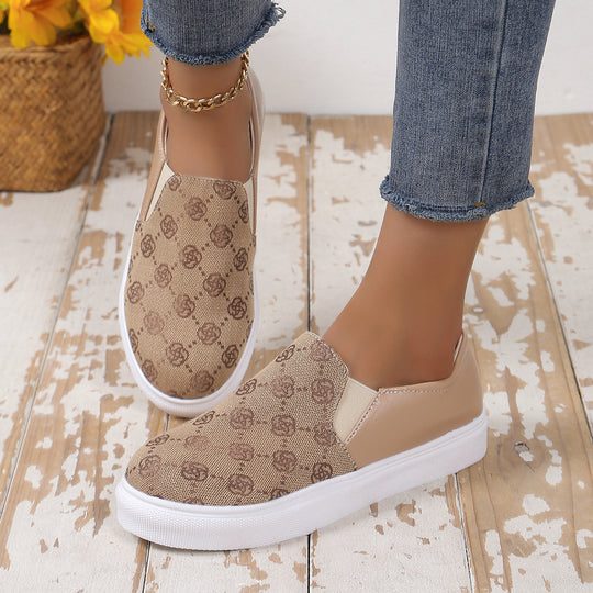 Damen Slip-On Plateau-Sneaker mit Glitzerfront, gepolstertem Fersenbereich und weißer Profilsohle Shop Nory
