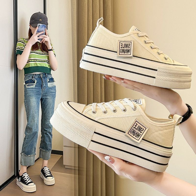 Damen Plateau-Sneaker mit charakteristischem Kontrastdesign und großem Sohlenprofil