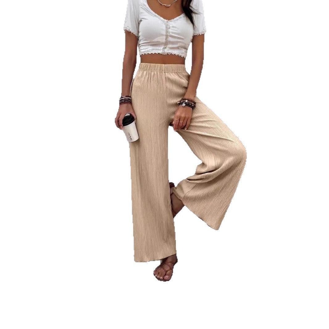 Damen Weite Plissee-Hose aus atmungsaktivem Material Shopnory