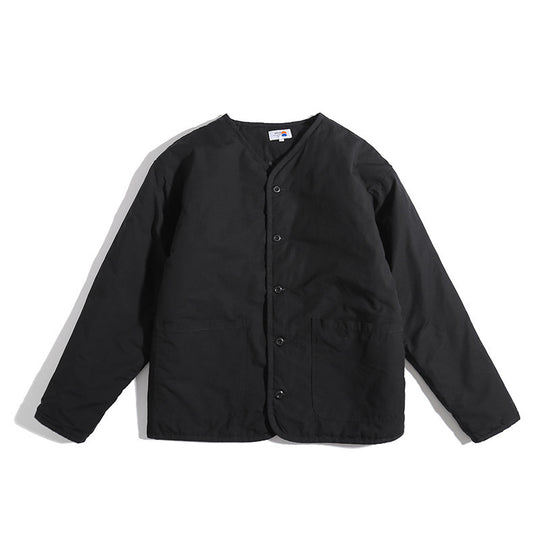 Unisex Leichte gesteppte Rundhals-Übergangsjacke mit Knopfleiste und aufgesetzten Taschen Shop Nory