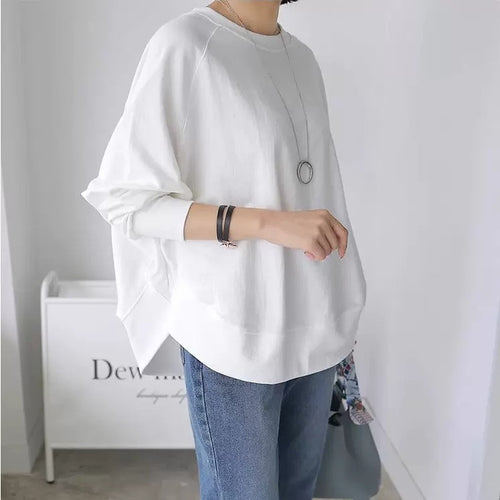 Damen Oversize-Sweatshirt mit Raglanärmeln, abgerundetem Saum und Seitenschlitzen Shop Nory