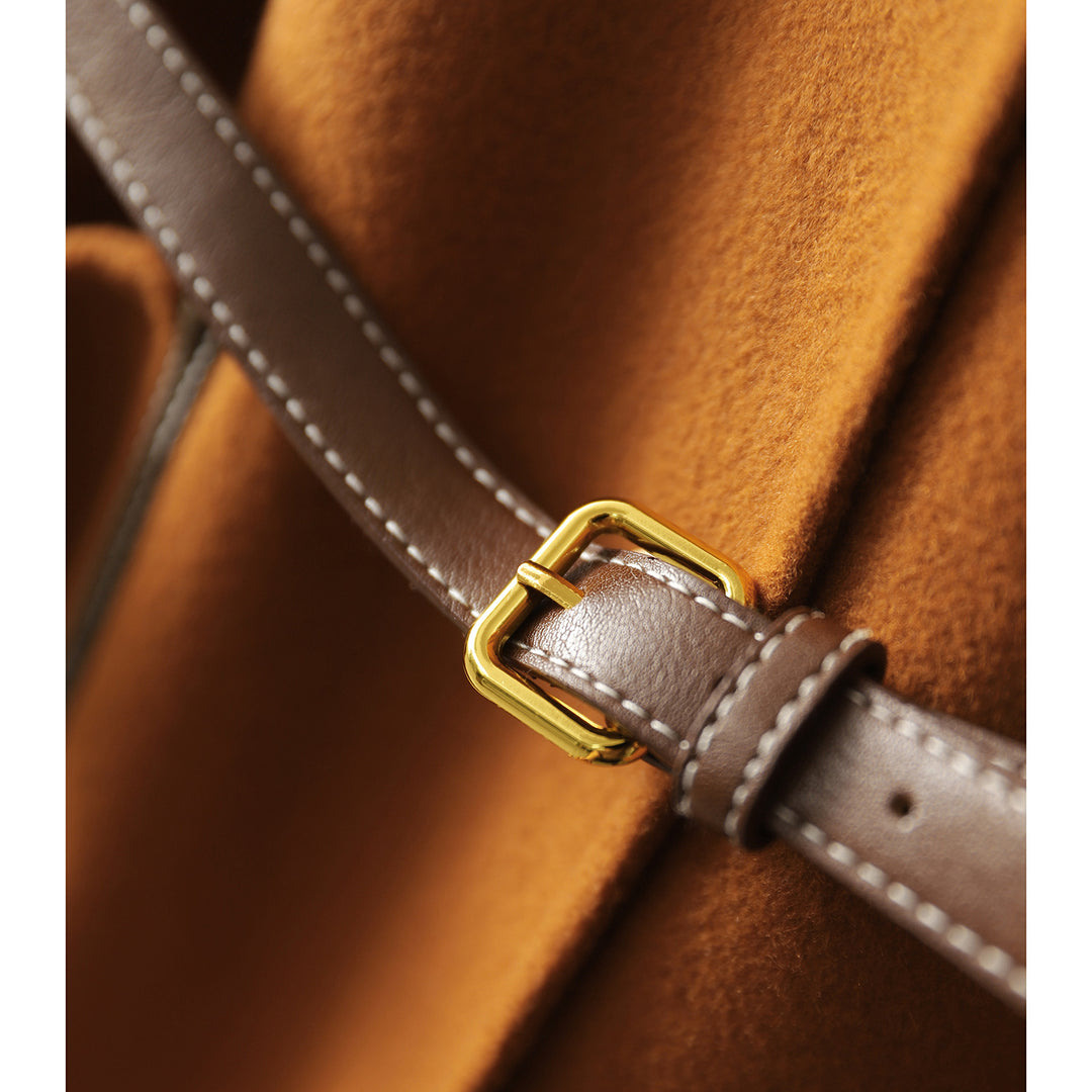 Damen Lässiger und eleganter Wollmantel mit Gürtel Shop Nory