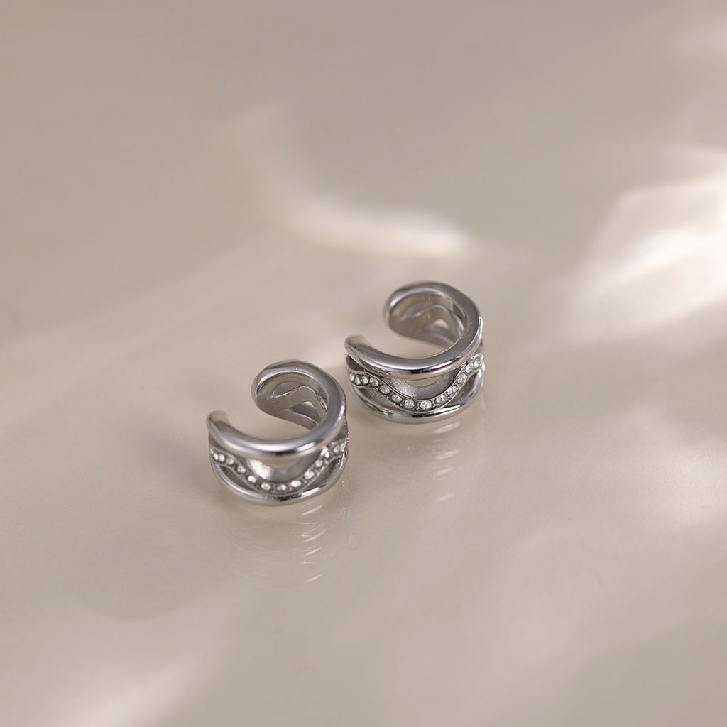 Damen Ohrhänger mit elegantem Schwungdesign und strahlenden Zirkonia Shop Nory