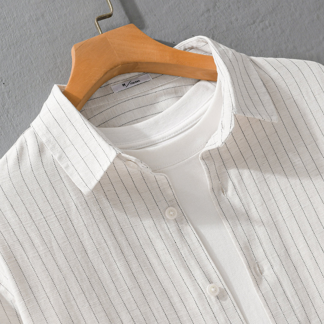 Herren Leichtes Nadelstreifen-Overshirt aus Leinen-Baumwollmix Shop Nory