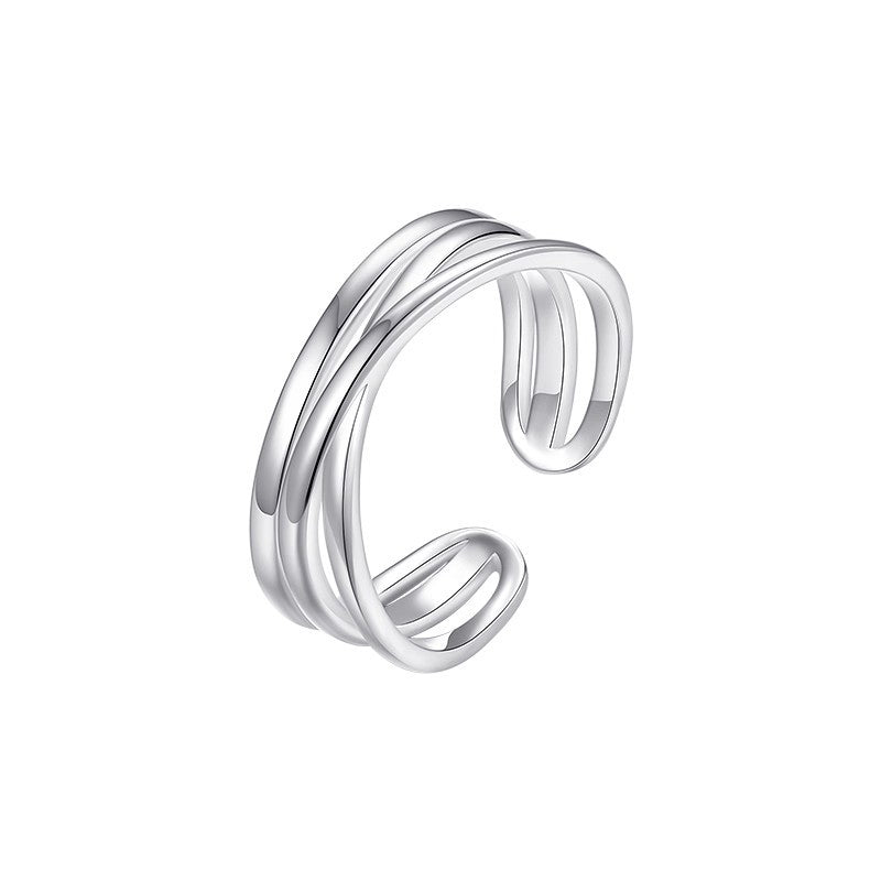 Damen Offener Ring mit modernem, geschwungenem Design Shop Nory