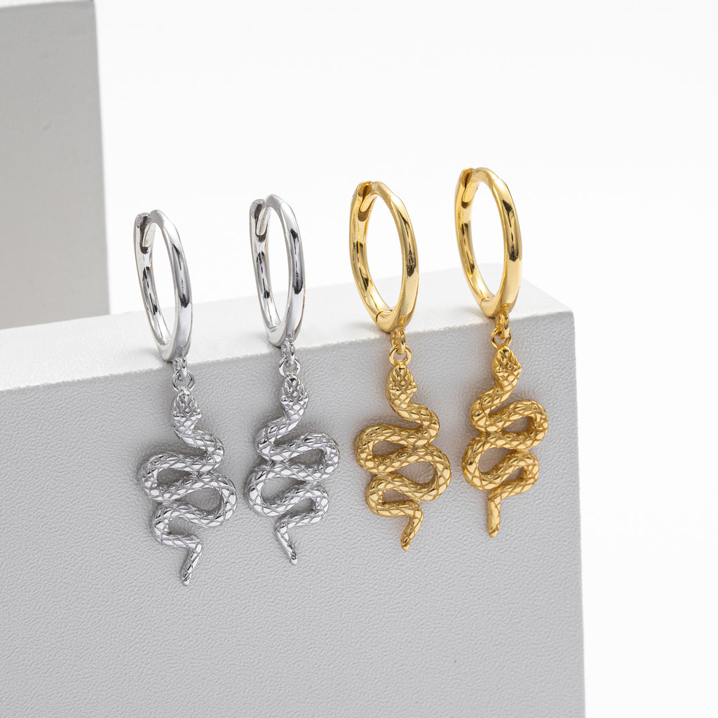 Damen Ohrhänger mit schlangenförmigem Design aus hochwertigem 925 Sterling Silber Shop Nory