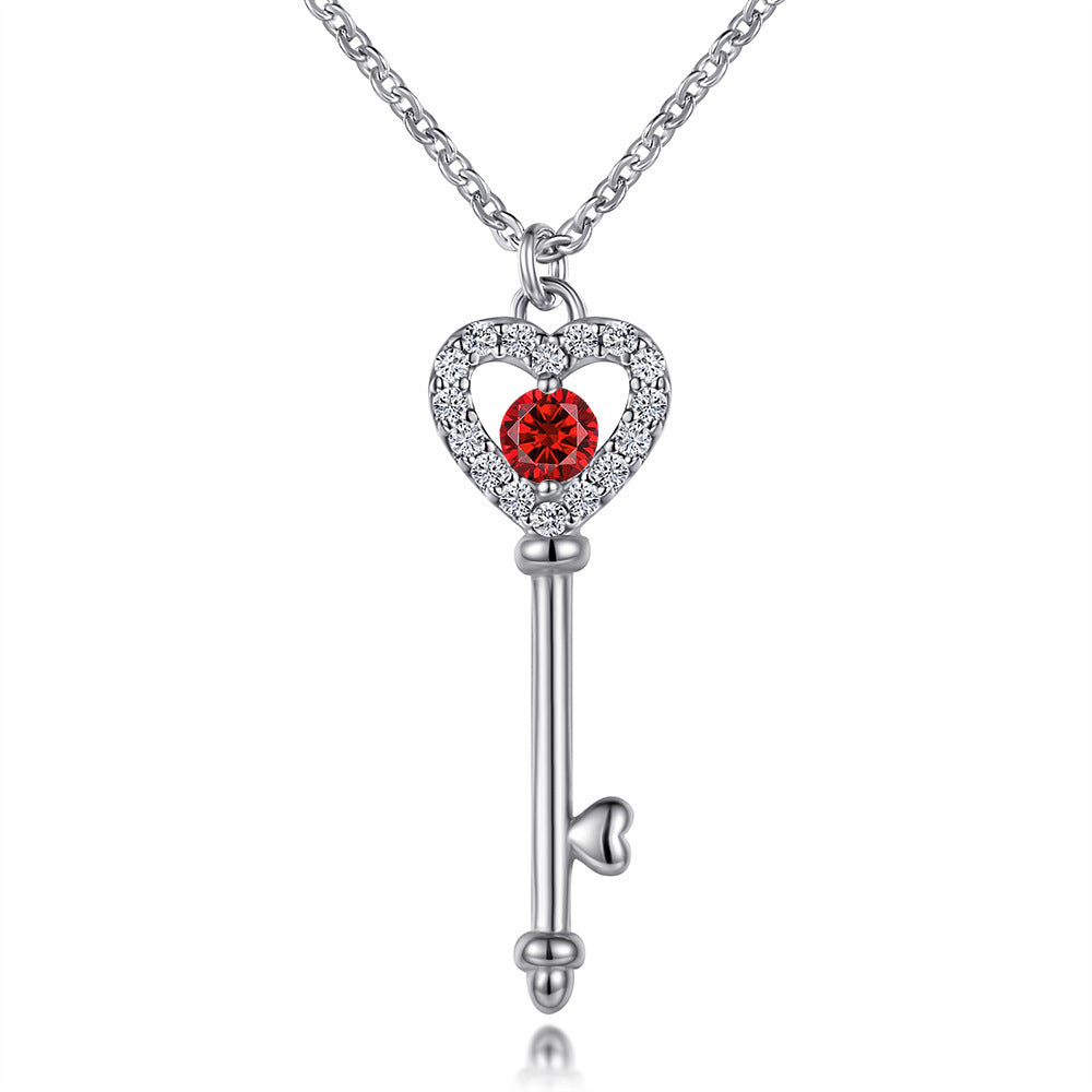 Damen Herzschlüssel Anhänger aus hochwertigem Edelstahl mit funkelnden Zirkonia Shop Nory