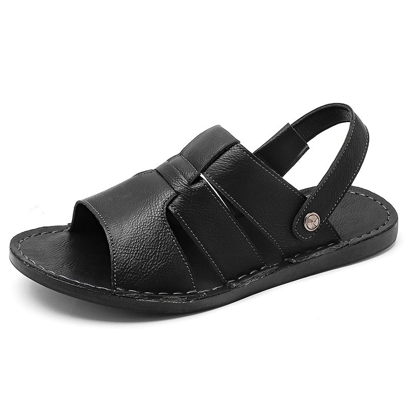 Herren Bequeme und elegante Leder-Sandalen mit verstellbarem Riemensystem