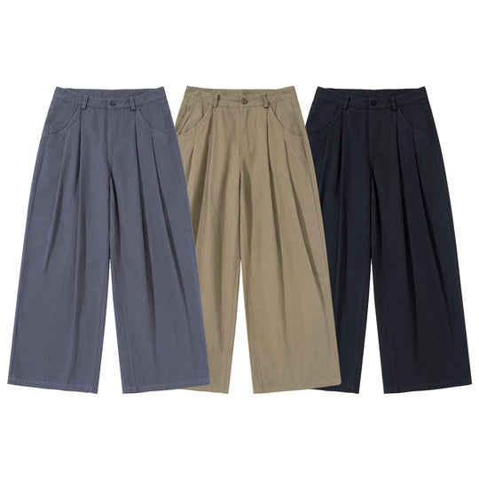 Damen Weite Bundfalten-Culottehose mit hohem Bund und tiefen Eingrifftaschen Shop Nory