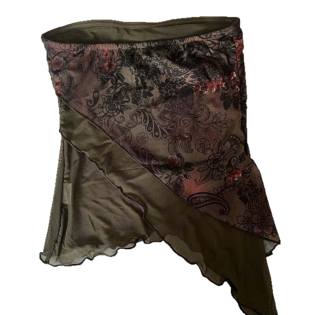 Damen Raffiniertes Oberteil mit floralem Design und asymmetrischem Schnitt Shopnory