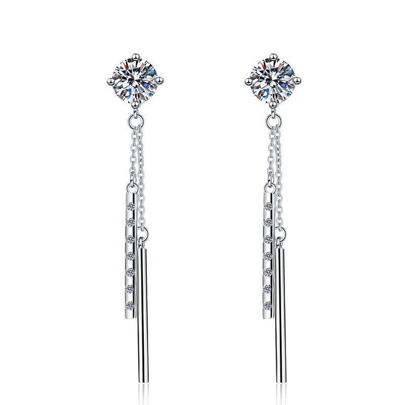 Damen Ohrstecker im modernen Design mit abnehmbaren Glitzerstäben Shop Nory
