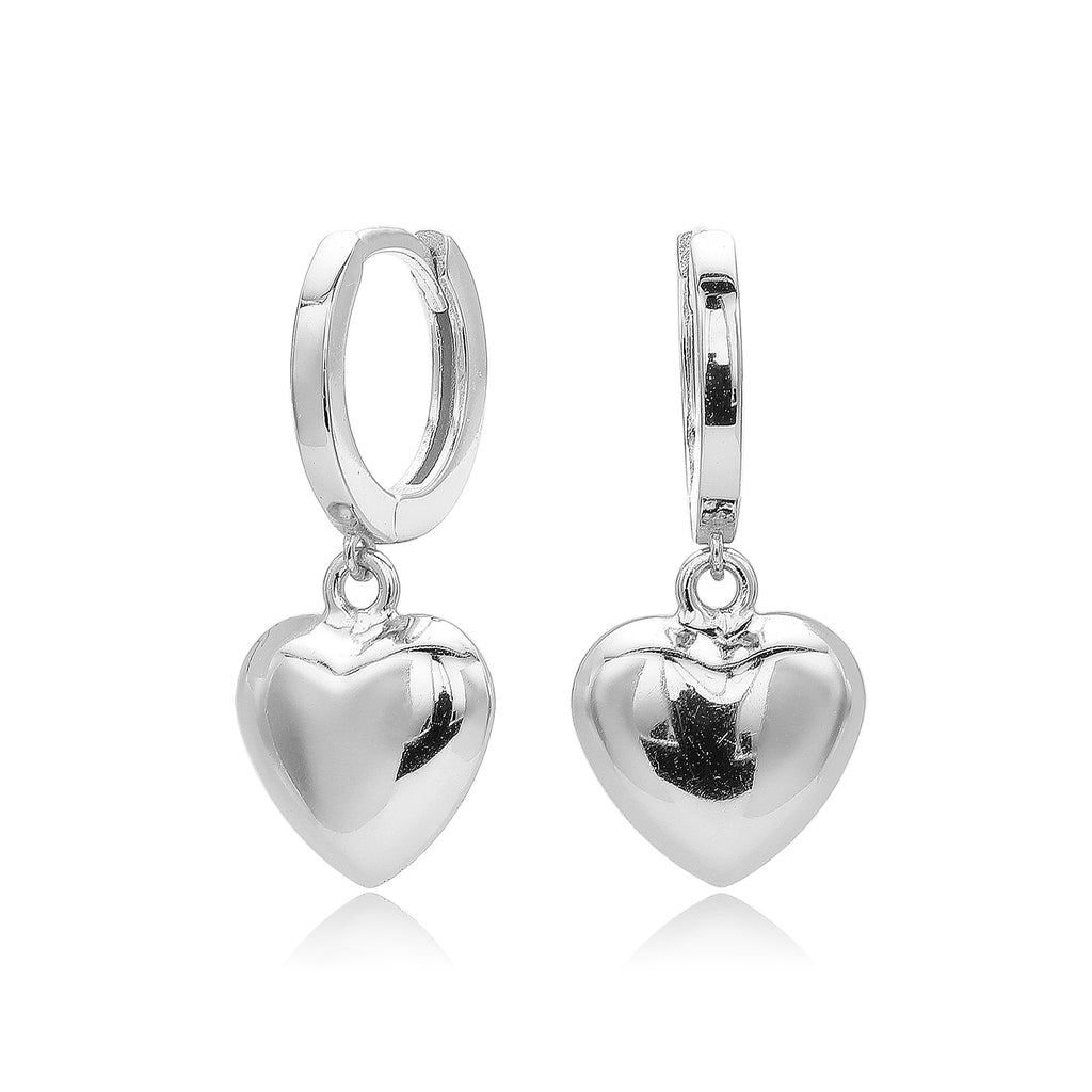 Damen Ohrhänger mit herzförmigem Anhänger aus hochwertigen 925 Sterling Silber Shop Nory