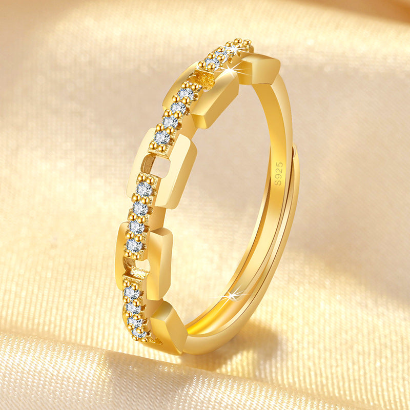 Damen Eleganter Ring aus hochwertigem 925er Silber mit funkelndem Zirkonia-Besatz Shop Nory
