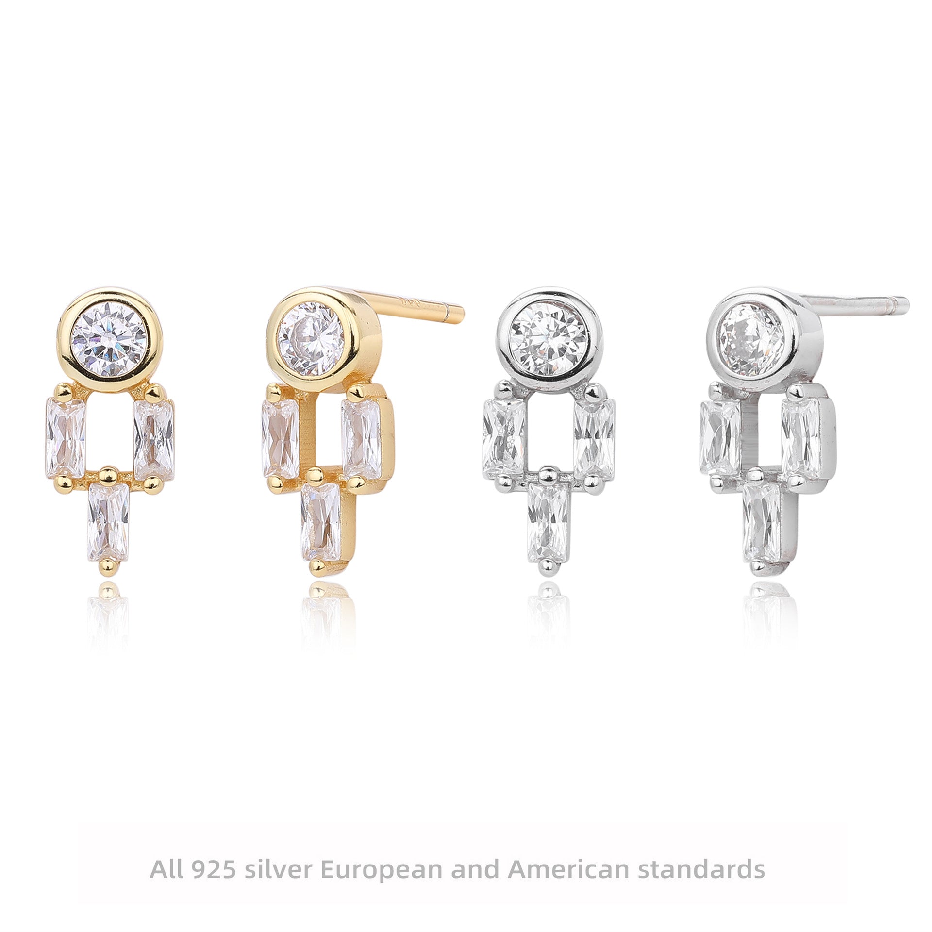 Damen Ohrstecker mit luxuriösem Zirkon-Design und hohem Glanz Shop Nory