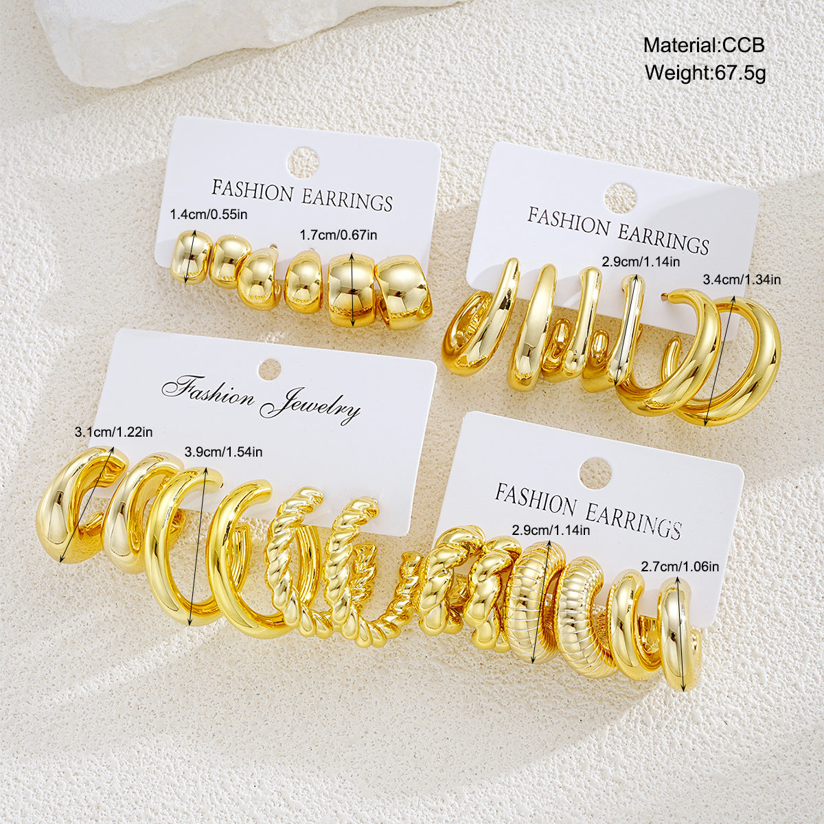 Damen Ohrstecker-Set mit modernen, geschwungenen und strukturierten Designs Shop Nory