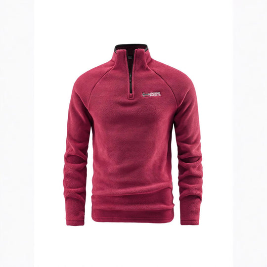 Herren Fleece-Halbzip-Pullover mit hohem Stehkragen und Raglanärmeln Shop Nory