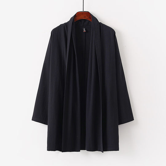 Unisex Offene Kimono-Cardigan aus leichter Baumwoll-Leinen-Mischung Shop Nory