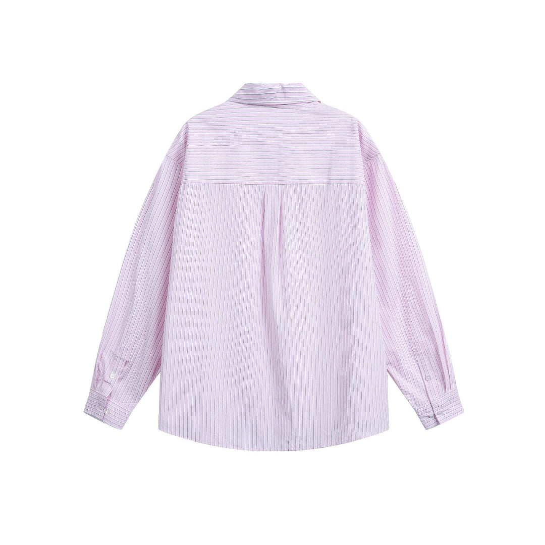 Damen Oversize-Hemdbluse mit feinen Streifen, Kentkragen und Brusttasche Shop Nory