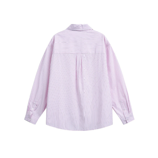 Damen Oversize-Hemdbluse mit feinen Streifen, Kentkragen und Brusttasche Shop Nory