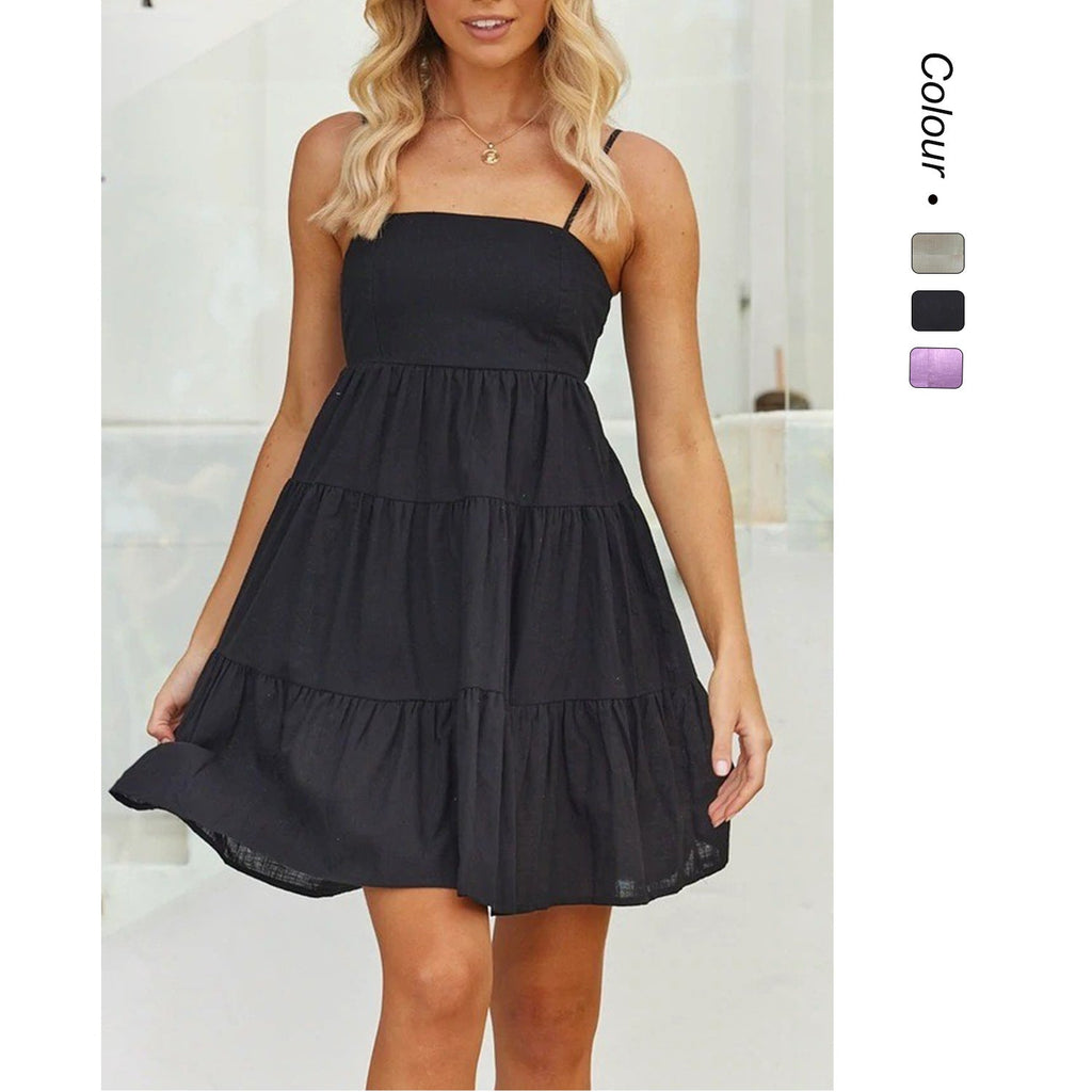 Damen Sommerliches Leinenkleid