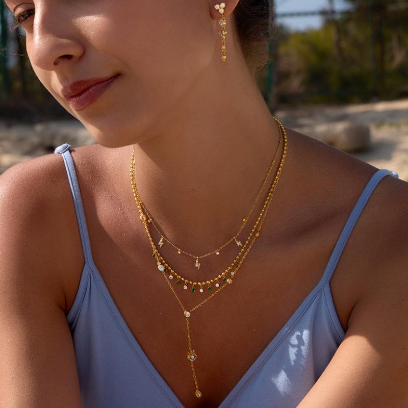 Damen Halskette mit feinen Zirkonia-Motiven und hypoallergenen Eigenschaften Shop Nory