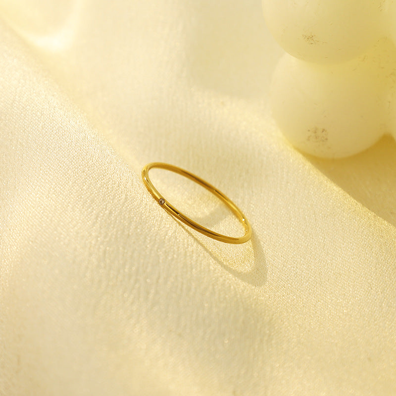 Damen feiner Ring mit minimalistischem Zirkonia Akzent Shop Nory