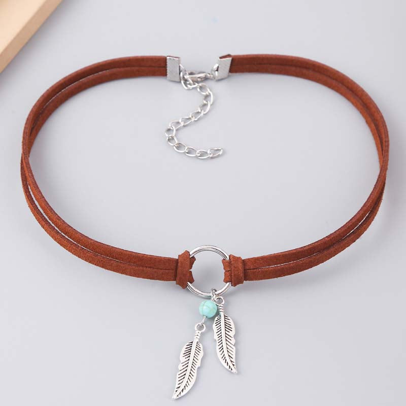 Böhmische Blatt-Anhänger-Halskette | Shop Nory