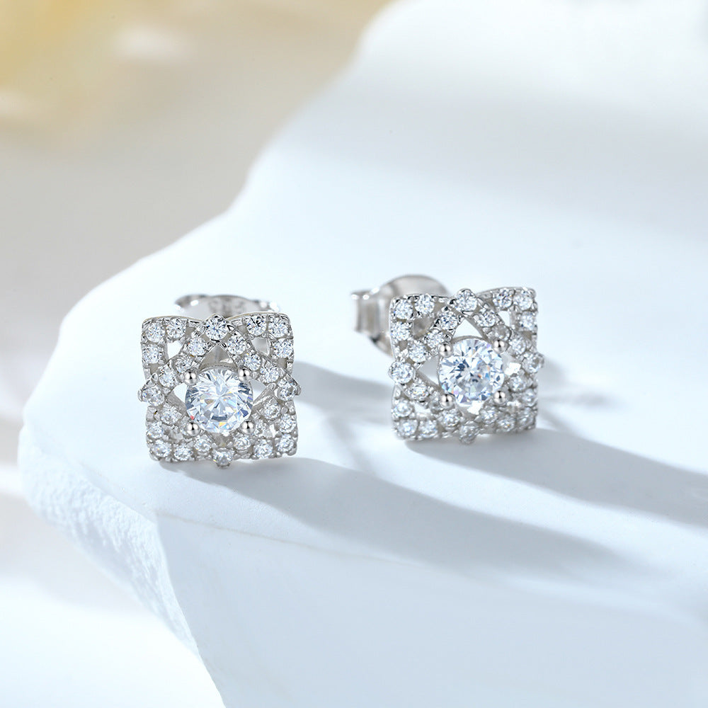 Damen elegantes Schmuckset mit funkelndem Ring, Ohrringen und Halskette Shop Nory