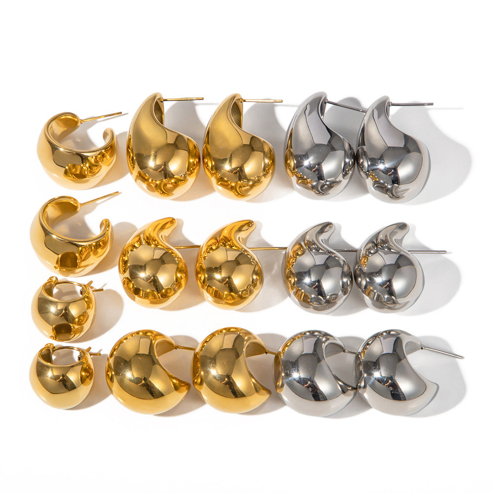 Damen Edelstahl Ohrstecker mit elegantem Tropfendesign Shop Nory