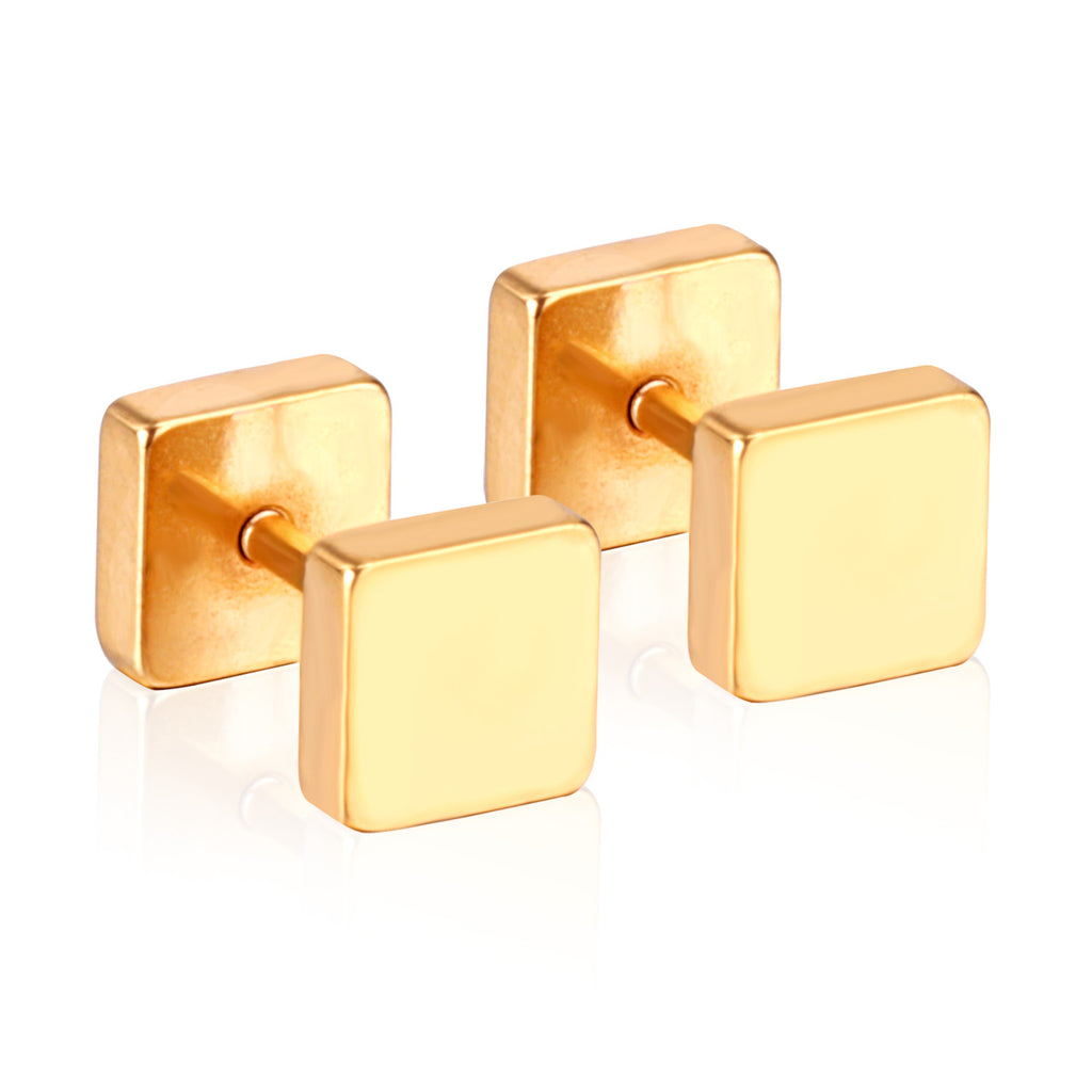 Damen quadratische Edelstahl Ohrstecker mit antiallergischer Beschichtung Shop Nory