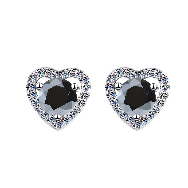 Damen Ohrringe mit herzförmigem Design und funkelnden Kristallen Shop Nory