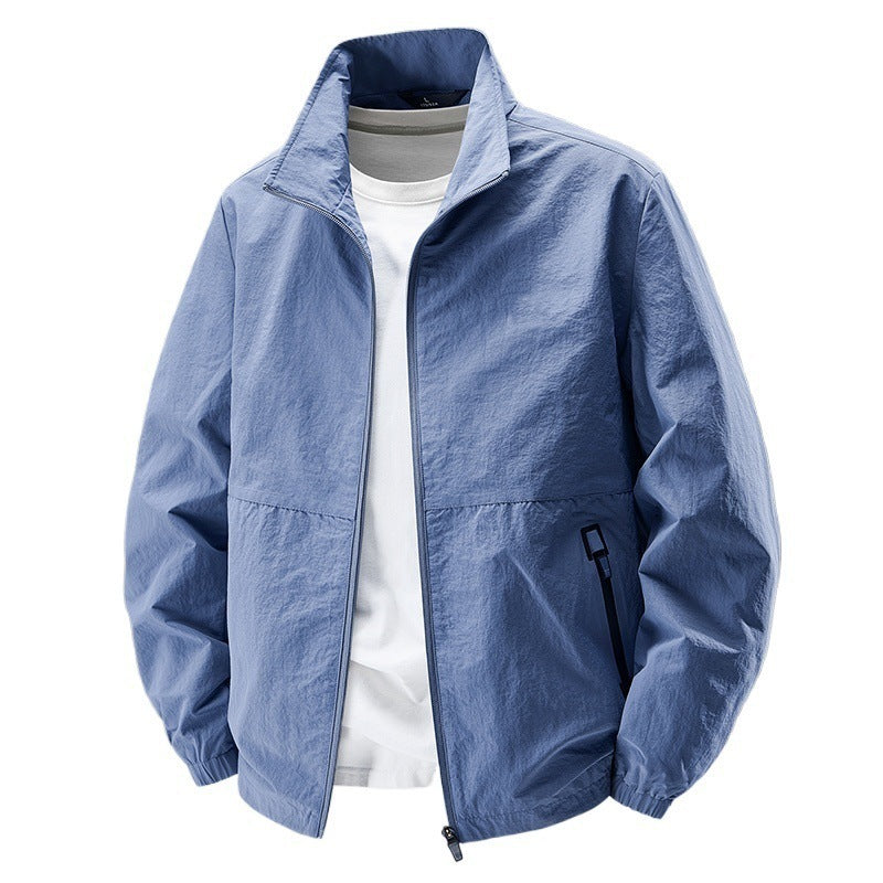 Herren Ultraleichte winddichte Freizeitblousonjacke mit Stehkragen und Reißverschlusstaschen Shop Nory