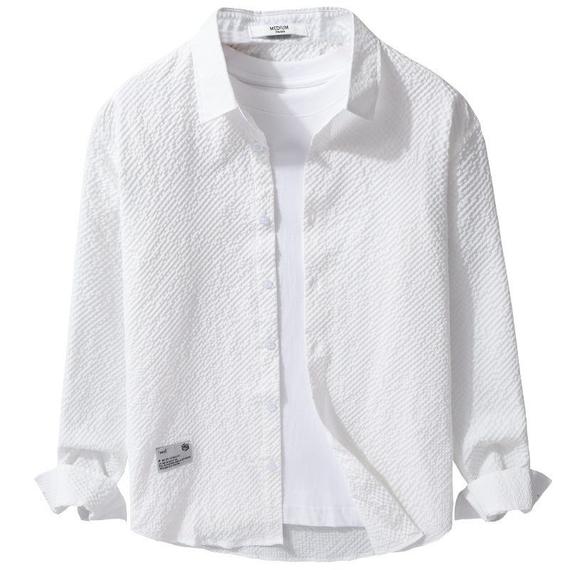 Herren Struktur-Leichthemd im Layering-Style mit Crinkle-Optik und gerundetem Saum Shop Nory