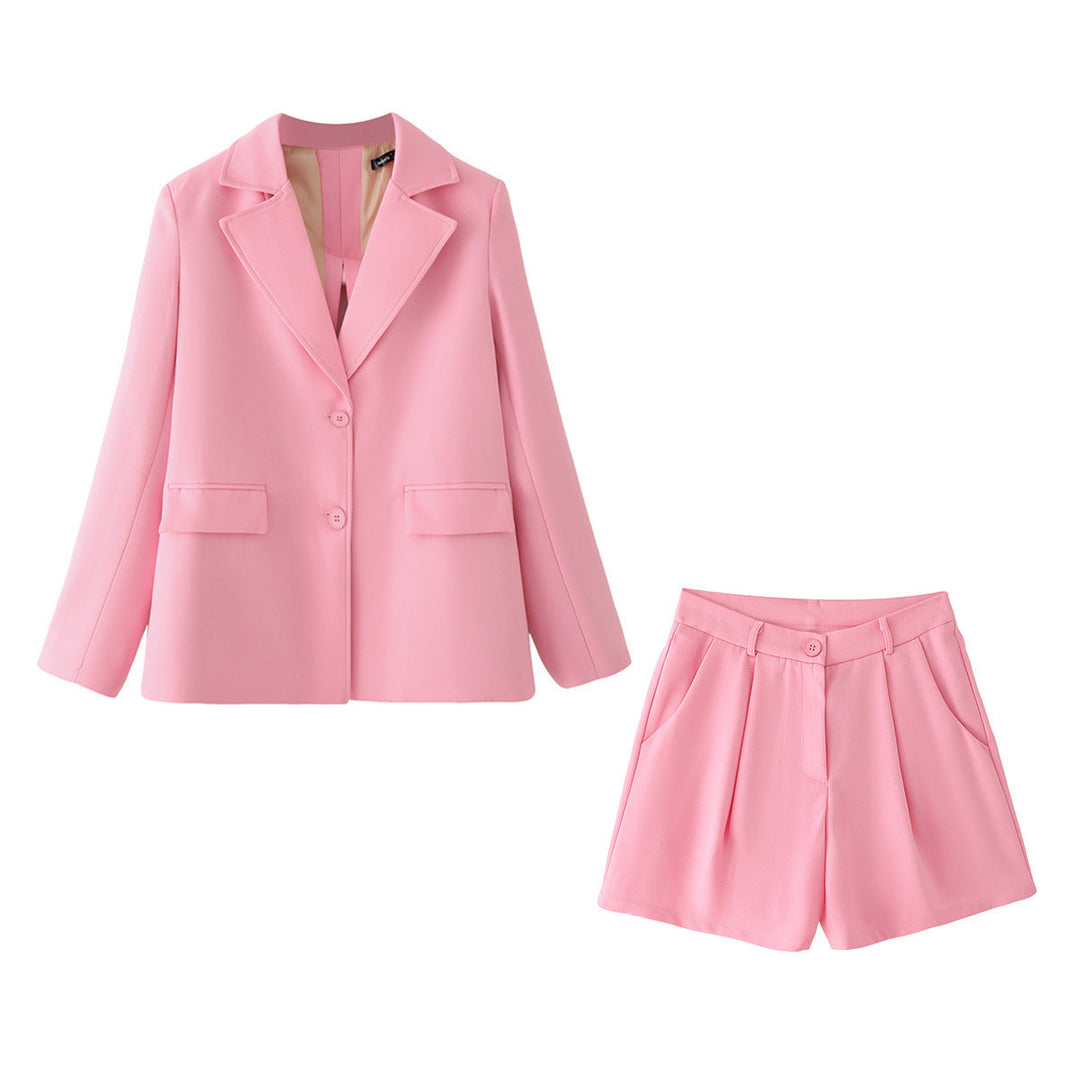 Damen Blazer-Short-Set mit eleganter Schnittführung und praktischen Taschen