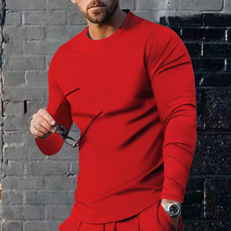 Herren langärmliges T-Shirt mit modischem Schnitt und hochwertigem Baumwollmix